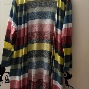 Avenue Colorful Striped Cardigan